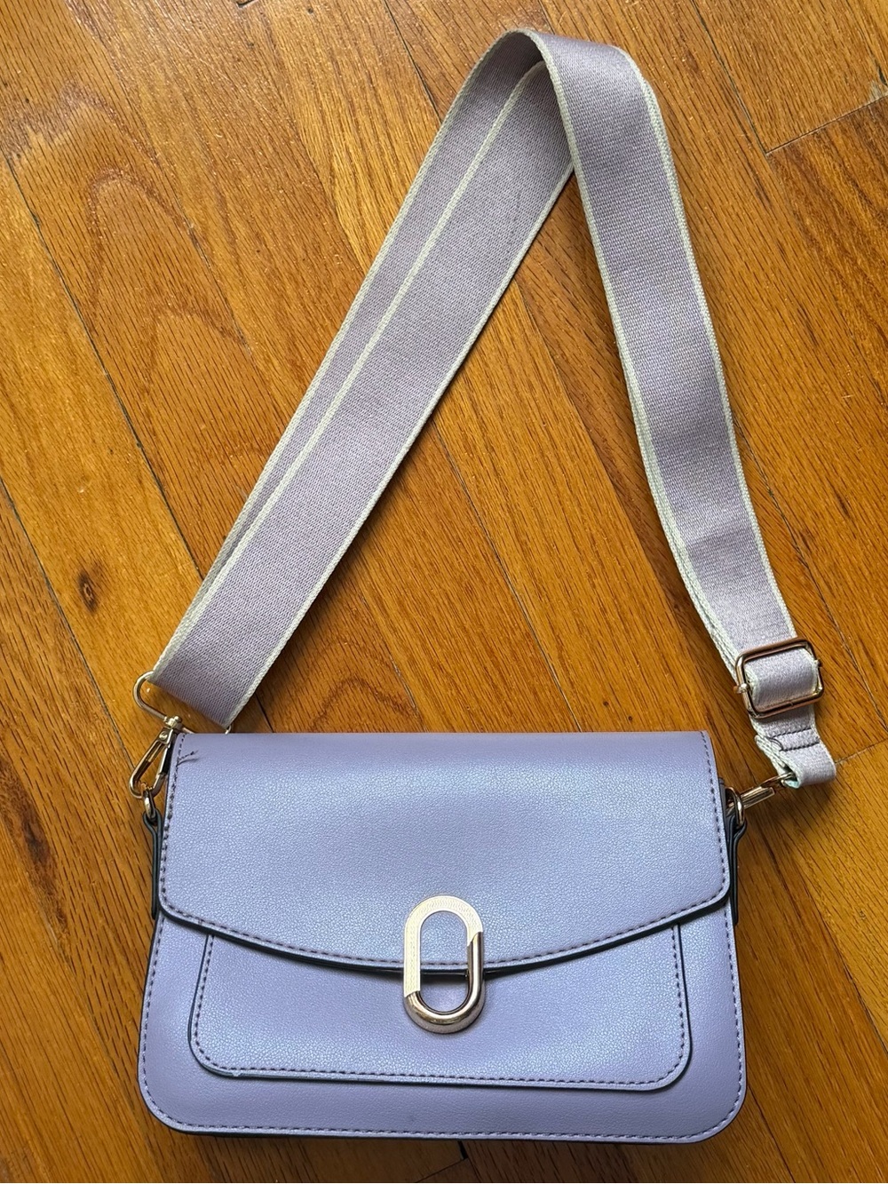 Lavender Crossbody Bag with Wide Adjustable Strap